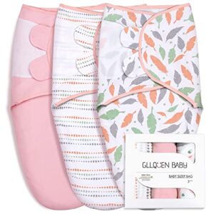 GLLQUEN BABY Baby Swaddle Wraps for 0-3 Months Newborn