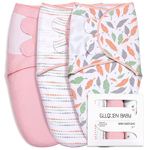 GLLQUEN BABY Baby Swaddle Wraps for 0-3 Months Newborn