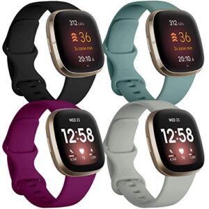 JUVEL Pack 4 Straps Compatible with Fitbit Versa 3 Strap/Fitbit Versa 4/Fitbit Sense/Sense 2 Strap