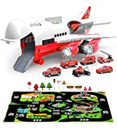 Veluoess 2 in 1 Kids Take Apart Toys with Electric Drill, Assemble Fire Trucks Vehicles Toy Set C...
