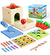 COOLJOY Wooden Toys Magnetic Puzzle Games for 3 Year Old Boys Girls, 100+ PCS Double Sided Jigsaw...