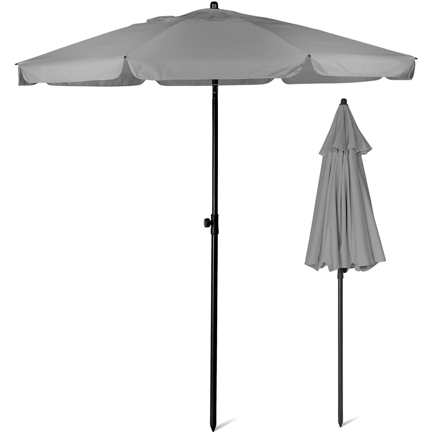 SUNMER 2M Grey Beach Umbrella