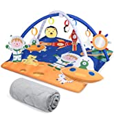 Lup Baby Gym, 9 in 1 Baby Play Gym with 9 Sensory Toys for 0m+, Time Design Baby Gym Play Mat for...