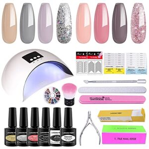 Lagunamoon Gel Nail Kit with 36W LED Nail Lamp