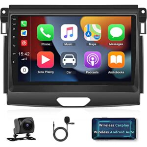 CAMECHO Android 11 Car Stereo for Ford Ranger Everest (2015-2019) 9 Inch Touch Screen Car Stereo with Backup Camera Sat Navi Bluetooth/Android Auto/HiFi/FM RDS/WiFi/SWC