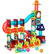 Veluoess 112 Pieces Magnetic Building Blocks Set, Construction Magnetic Tiles Toy for Boys and Gi...