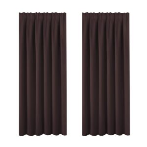 BellaHills Blackout Curtains 2 Panels Set Room Cooling Darkening Drapes Thermal Insulated Solid Pencil Pleat Window Treatment Pair for Bedroom