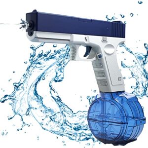 Electric Water Gun Automatic Water Pistol for Kids Super Soaker Squirt Blue 500 CC + 60 CC Large Capacity Water Pistols Swimming Toys for Summer Beach