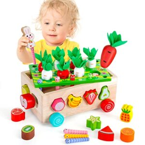 KmmiFF Montessori Wooden Educational Toys for Toddlers Fine Motor Skills Game - Easter Gift for Kids