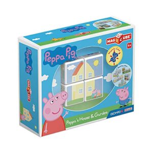 Geomag Magicube Peppa Pig Peppa's House and Garden - 4 Cubes - Building Set with Magnetic Cubes