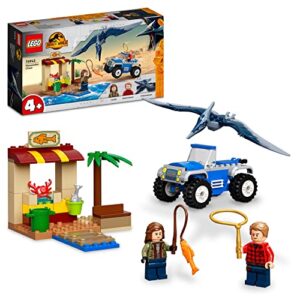 LEGO 76943 Jurassic World Pteranodon Chase Dinosaur Toy Set with 2 Minifigures and Buggy Car