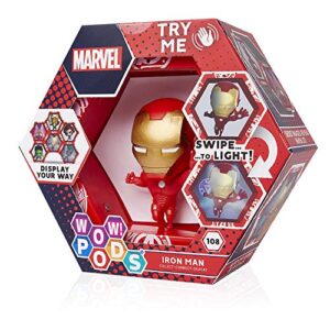 WOW! PODS Avengers Collection - Iron Man | Superhero Light-Up Bobble-Head Figure | Official Marvel Toys
