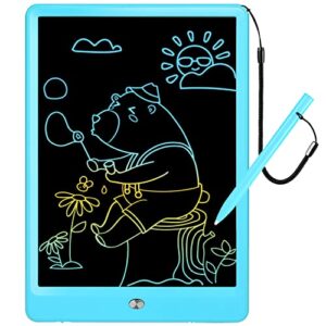 Colorful LCD Writing Tablet 10 Inch Electronic Drawing Board Doodle Pad Office Handwriting Pad Ewriter with Stylus- Best Gifts for kids Christmas Birthday Home School Office (blue)