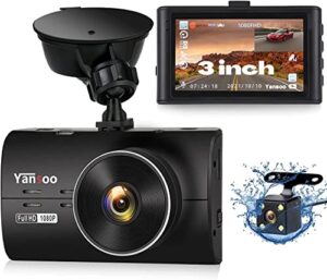 Dash Cam Front and Rear Dash Camera 1080P FHD Dashcam 3" IPS Dashboard Car Camera Front and Rear Dash Cam with Night Vision