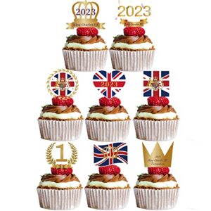 48 Pcs Coronation Cake Decorations Cupcake Toppers