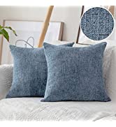 Home Brilliant Black and White Cushion Covers 45 x 45 Set of 2 for Sofa, Plush Accent Chenille Cu...