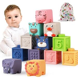 Luclay Soft Building Blocks for Toddlers 6 9 12 Months 1 2 3 4 5 Year Old