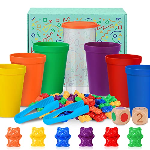 Japace Rainbow Counting Bears Montessori Toy