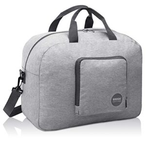 Cabin Bag 45x36x20 for Easyjet Airlines Underseat Travel Bag Holdall Bag Carry on Hand Luggage Weekend Bag for Women (Light Grey 20L with Should Strap)