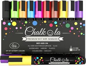 Chalk Pens - Pack of 10 neon Colour Markers. Used on Whiteboard