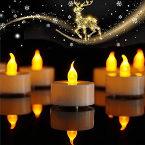 12 Pack Realistic and Bright Flickering Battery Operated Flameless LED Tea Lights Candles
