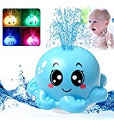 Whale Bath Toys, Light up Baby Bath Toys with Music Space, Water Spray Bath Sprinkler Toy for Kid...