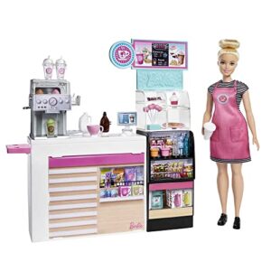 Barbie Coffee Shop with Doll and 20+ Realistic Play Pieces: Coffee Shop