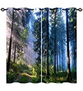 ANHOPE Planet Curtains Eyelet Ring Top Thermal Insulated 80% Blackout Curtains with Space Galaxy ...