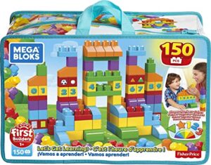 MEGA BLOKS Let's Get Learning Toy Building Set with 150 Big Building Blocks