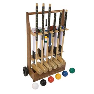 Uber Games 6 Player Executive Croquet Set with Wooden Trolley