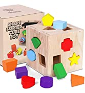 Japace Wooden Shape Sorter, Gear Game Wooden Toys Sorting Game with Turning Wheels, Educational T...