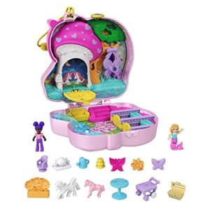 Polly Pocket Unicorn Forest Compact Tea Party-Themed Playset with Glitter Horn