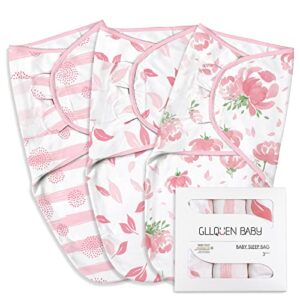 GLLQUEN BABY Baby Swaddle Wraps for 0-3 Months Newborn