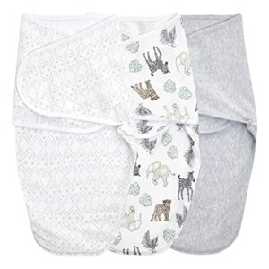 aden + anais Cotton Baby Wrap - 3 Pack | Essentials Easy Swaddle Wrap | Easy Nappy Change Zip | 100% Cotton Knit Carriers Perfect for Newborn Babies