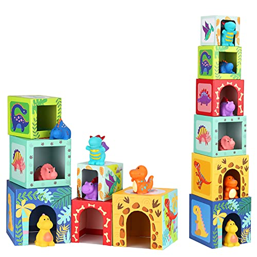 Toddler Dinosaur Sorting and Stacking Toys Blocks for 12 18 Month Babies Preschool Learning