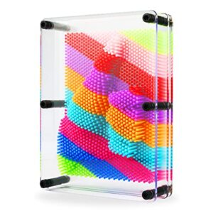 RLINGX 3D Pin Art Toy - Large Size 6” X 8” Unique Metal 3D Pin Art Board for Kids & Adults (Plastic