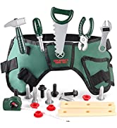 Veluoess 27 PCS Kids Tool Set,Construction Tool Kits Pretend Play Toy with Storage Backpack Elect...