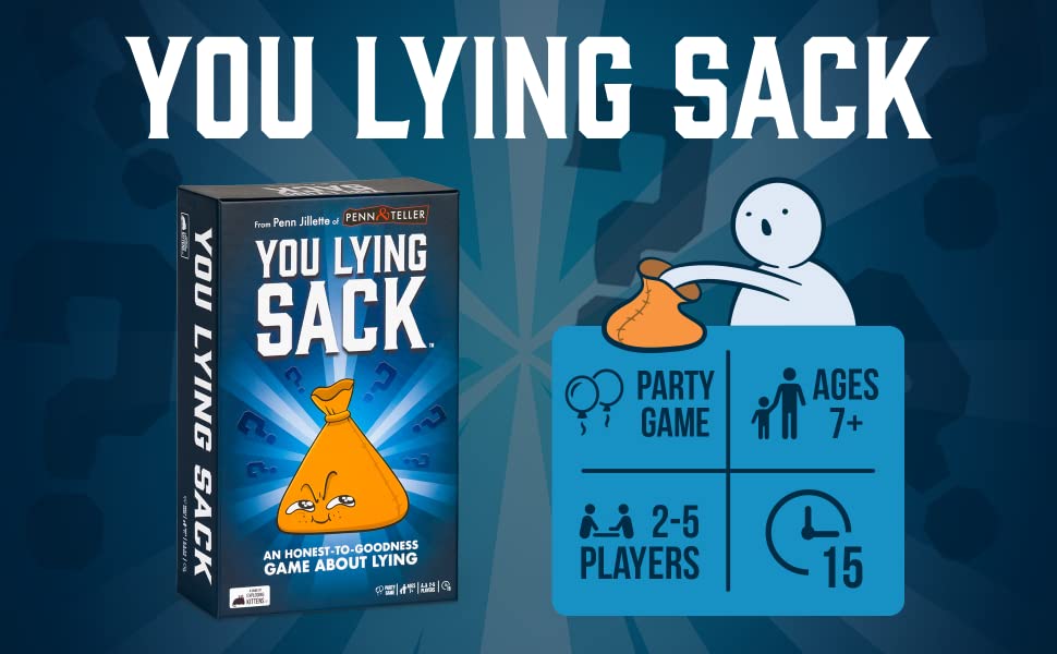 You lying Sack Penn and Teller Card Game Fun Party game