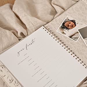 Peachly baby memory book gender neutral unisex