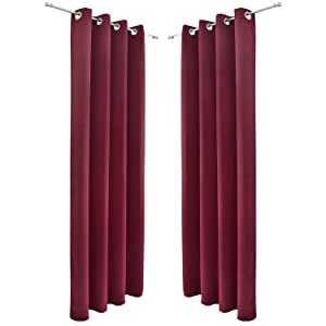 blackout curtain ready made eyelet loop thermal curtains darkening