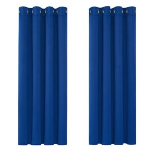 Deconovo Blue Blackout Curtains Eyelet Thermal Insulated Bedroom Blackout Curtains for Living Room 46 x 54 Inch Drop 2 Panels