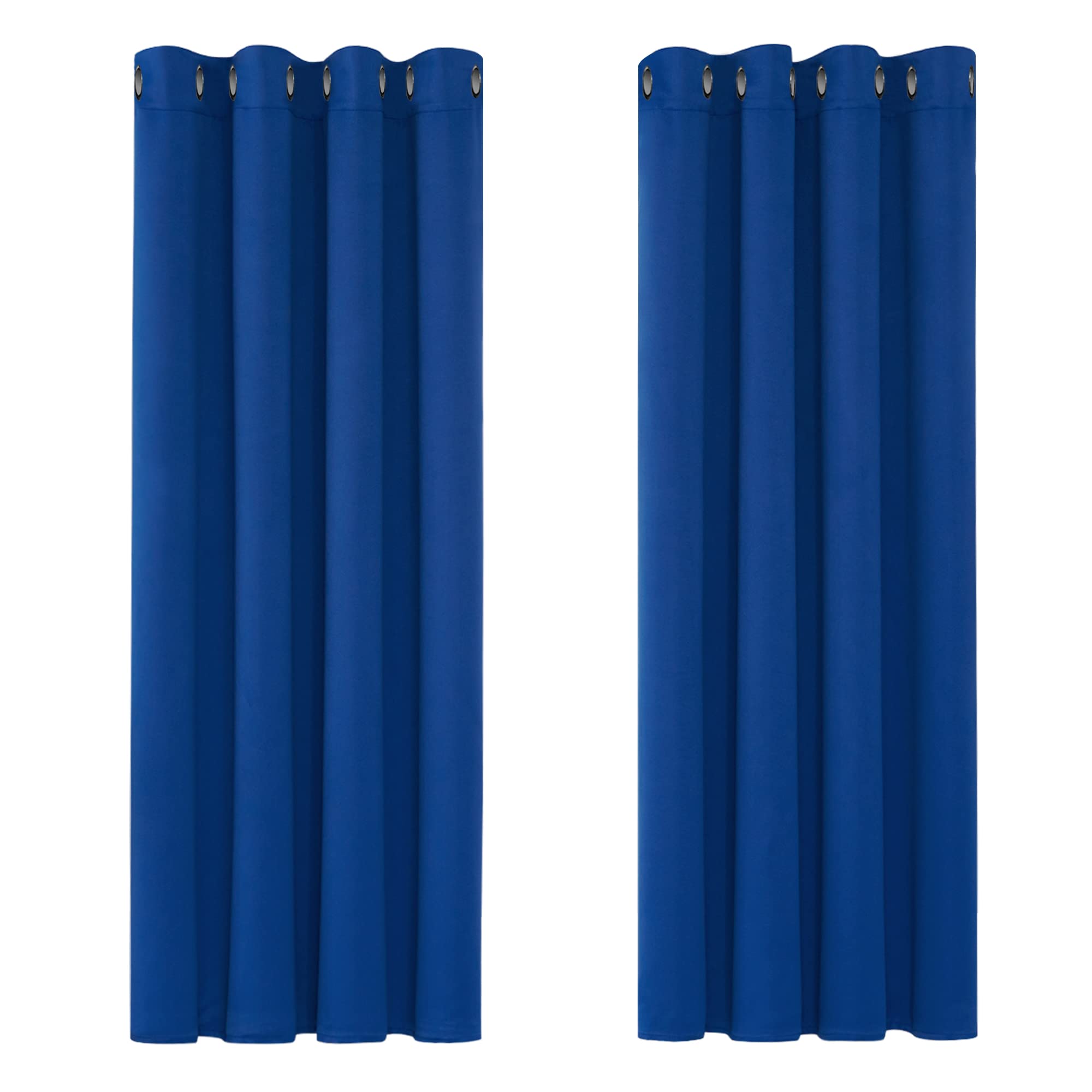 Deconovo Blue Blackout Curtains Eyelet Thermal Insulated Bedroom Blackout Curtains for Living Room 46 x 54 Inch Drop 2 Panels