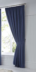 navy blue blackout curtains