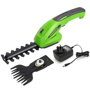 WORKPRO 7.2V 2-in-1 Cordless Hedge Trimmer & Grass Shear with 1500mAh Lithium-Ion Battery