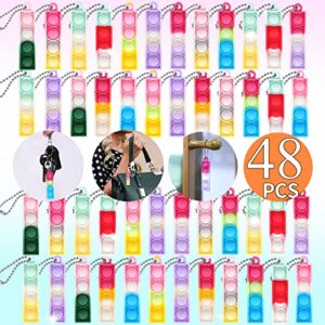 48 PCS Mini Pop Fidget Keychain Toys