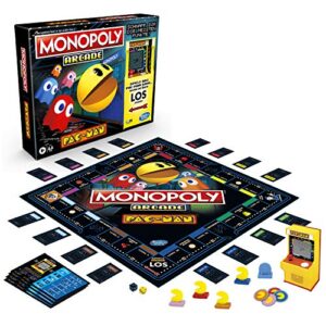 Hasbro Monopoly Arcade Pac-Man Monopoly Board Game for Children Aged 8 and Up Includes Bank and Arcade Cash Machines