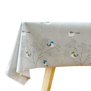 Plenmor Table Cloth Wipeable Tablecloth Waterproof Plastic Wipe Clean PVC Table Cover Protector Rectangular for Kitchen Picnic Outdoor Indoor (137x275 cm