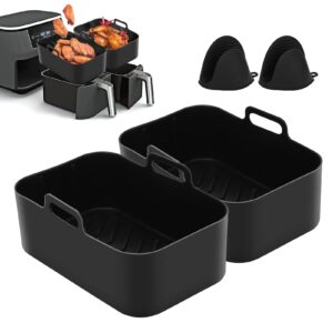 Silicone Air Fryer Liners for Ninja Dual Air Fryer AF400UK & Tower T17088 & AF300UK
