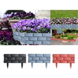 Ram® 8 X Grey Brick Effect Garden Lawn Edging Grey Lawn Border Stone Effec