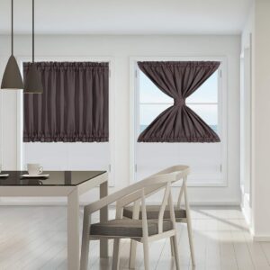 PiccoCasa Patio Door Curtain window Drapes for Privacy - Room Darkening 54x40 Inch Blackout French Glass Door Curtain Panels